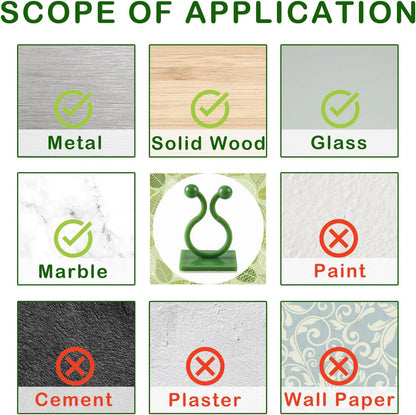 Plant Climbing Self Adhesive Wall Clips [60 Clips Set]