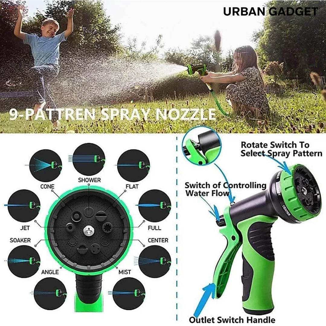 🌊💦 4-in-1 High-Pressure Water Spray Gun – with 10m Hose Pipe 🧽🚗🌱